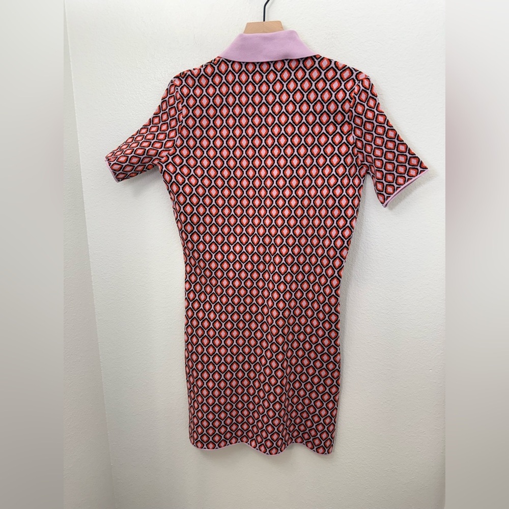 NWOT Böhme Geometric Retro Style Polo Knit Mini Dress Medium - Picture 5 of 9